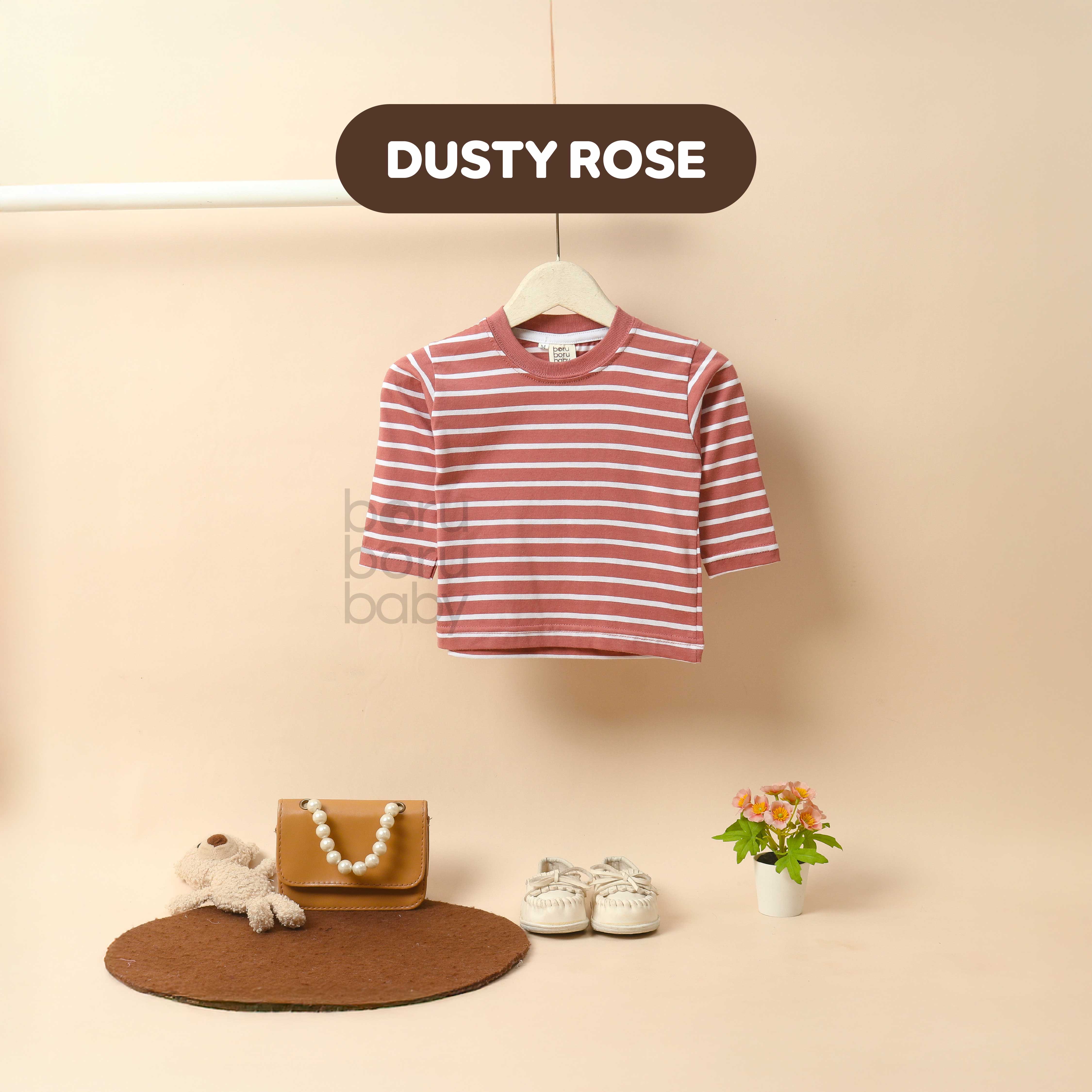 BUY 1 GET 1 NEW BORN Baby Stripe Shirt - Kaos Tangan Panjang Polos Stripe Bayi - Tshirt Long Sleeve Pattern Garis Mix Match