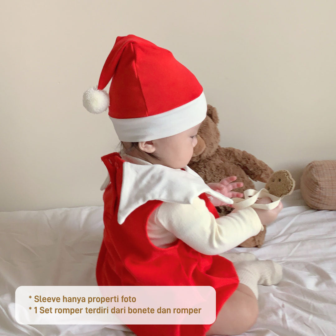 Baju bayi natal - Christmas Candy Cane Romper Set - kostum natal bayi