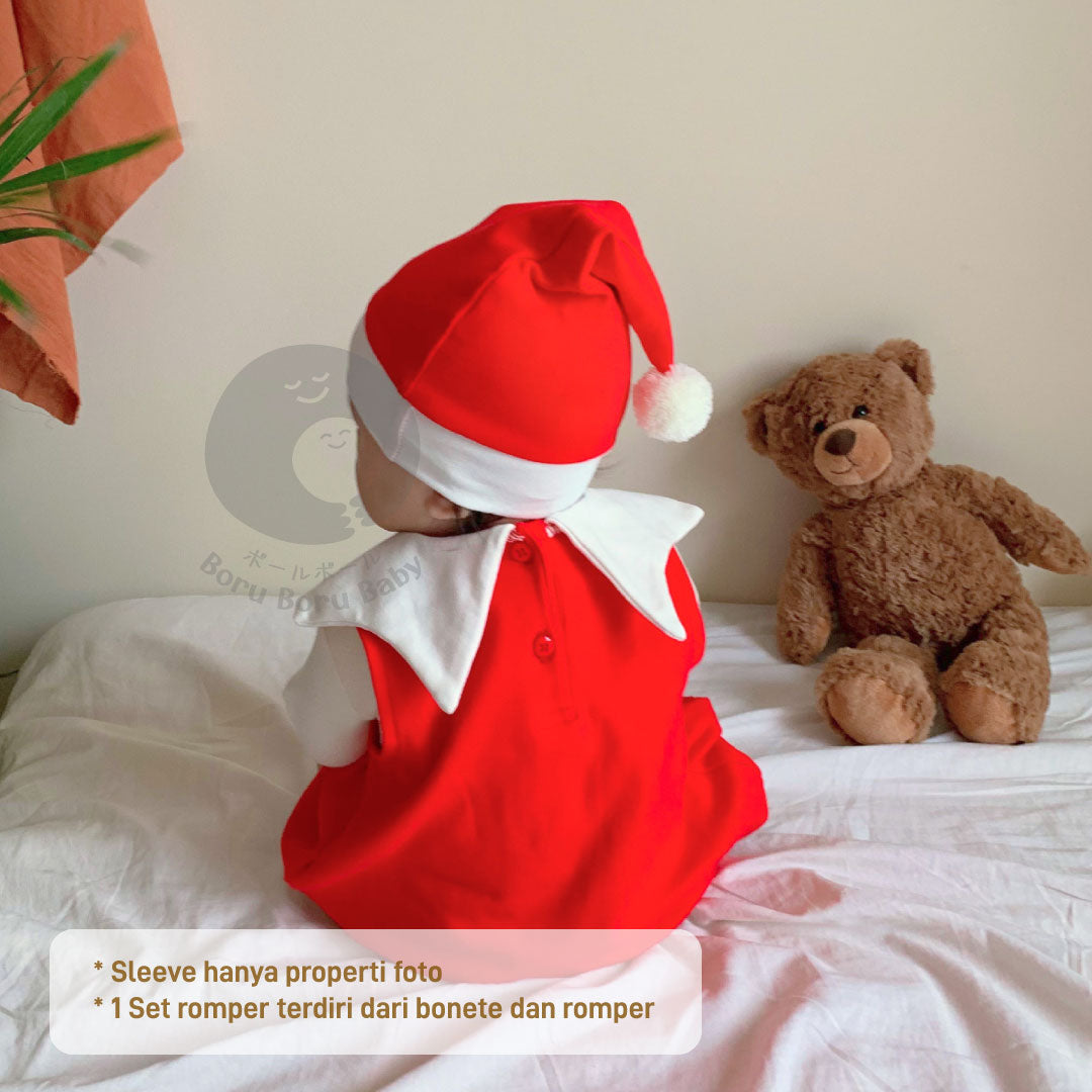 Baju bayi natal - Christmas Candy Cane Romper Set - kostum natal bayi