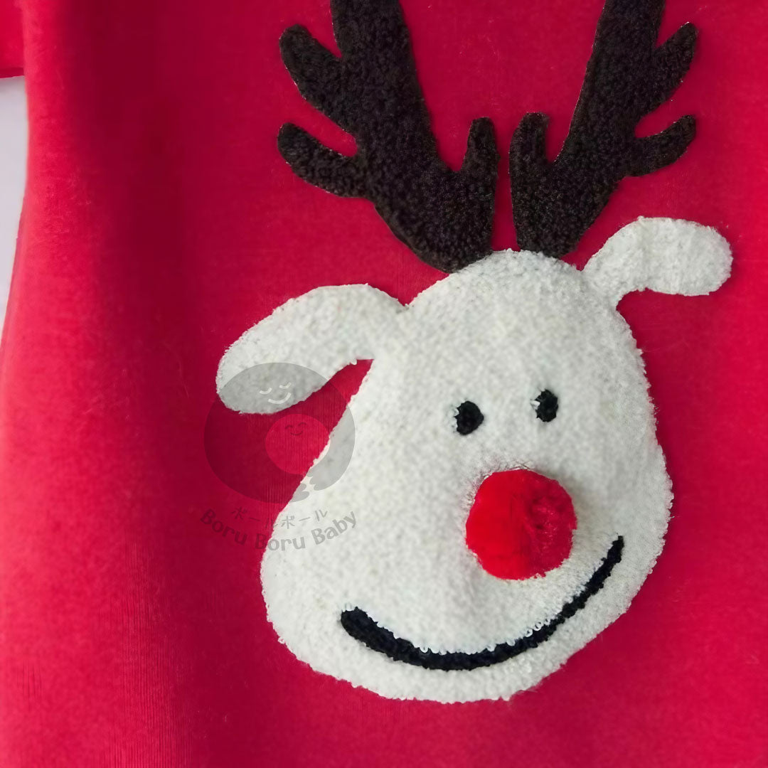 Red Rudolf Christmas Romper