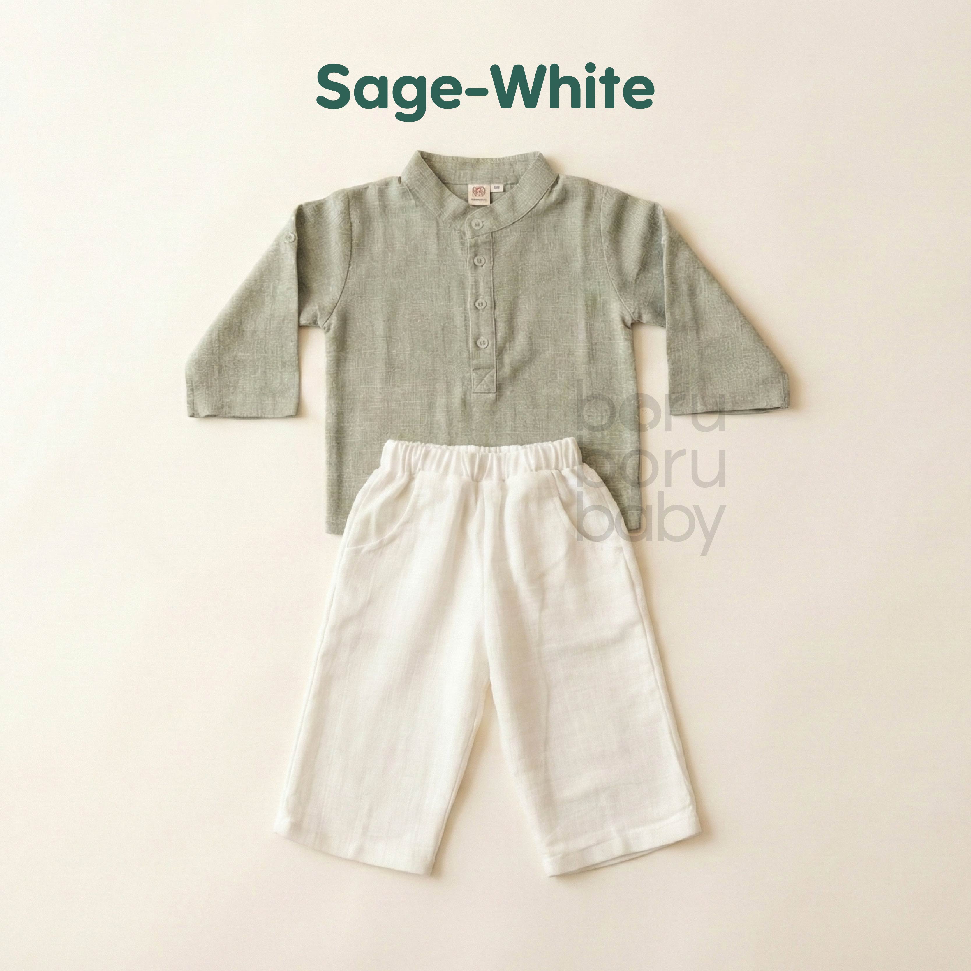 Baju Bayi Muslim Paket - Zayan Baju Koko Set - Kemeja Celana Casual