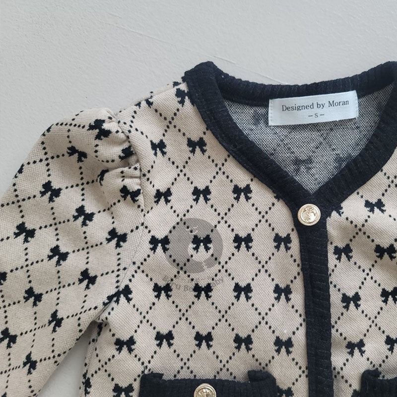 Luxiette Baby Girl Romper Set - Cardigan Romper Pattern Pita - Baju Bayi Luxury