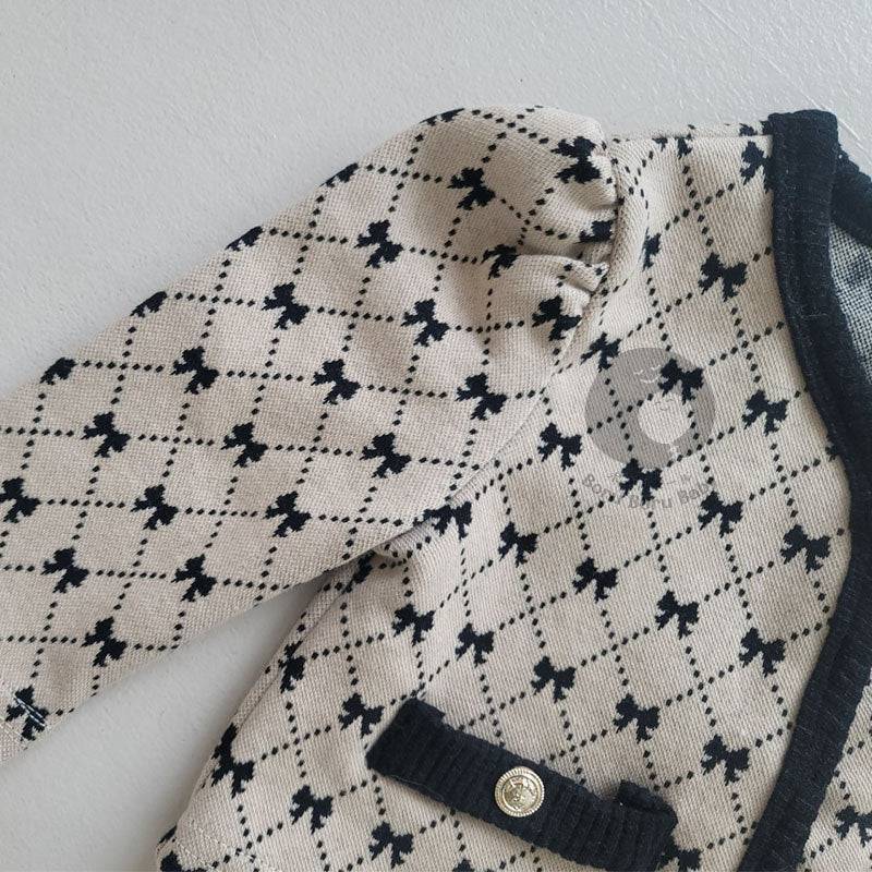 Luxiette Baby Girl Romper Set - Cardigan Romper Pattern Pita - Baju Bayi Luxury