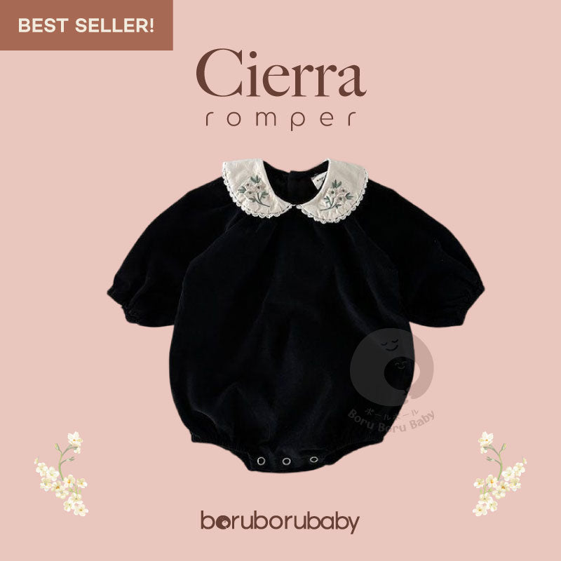 Black Cierra Baby Girl Romper - Baju Dress Bayi Hitam - Baju Anak Japan Style