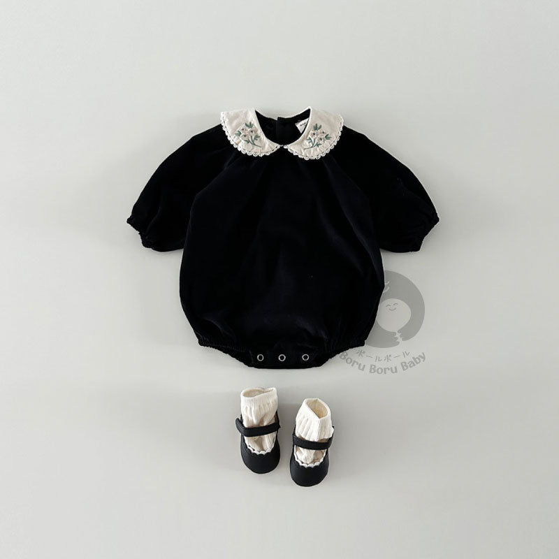 Black Cierra Baby Girl Romper - Baju Dress Bayi Hitam - Baju Anak Japan Style