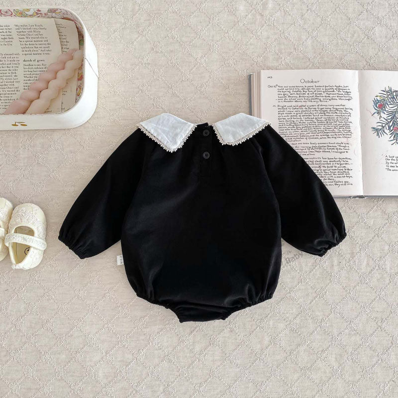 Black Cierra Baby Girl Romper - Baju Dress Bayi Hitam - Baju Anak Japan Style
