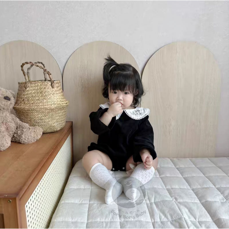 Black Cierra Baby Girl Romper - Baju Dress Bayi Hitam - Baju Anak Japan Style