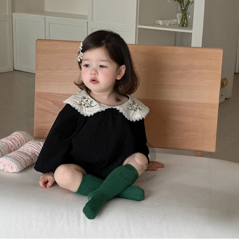 Black Cierra Baby Girl Romper - Baju Dress Bayi Hitam - Baju Anak Japan Style