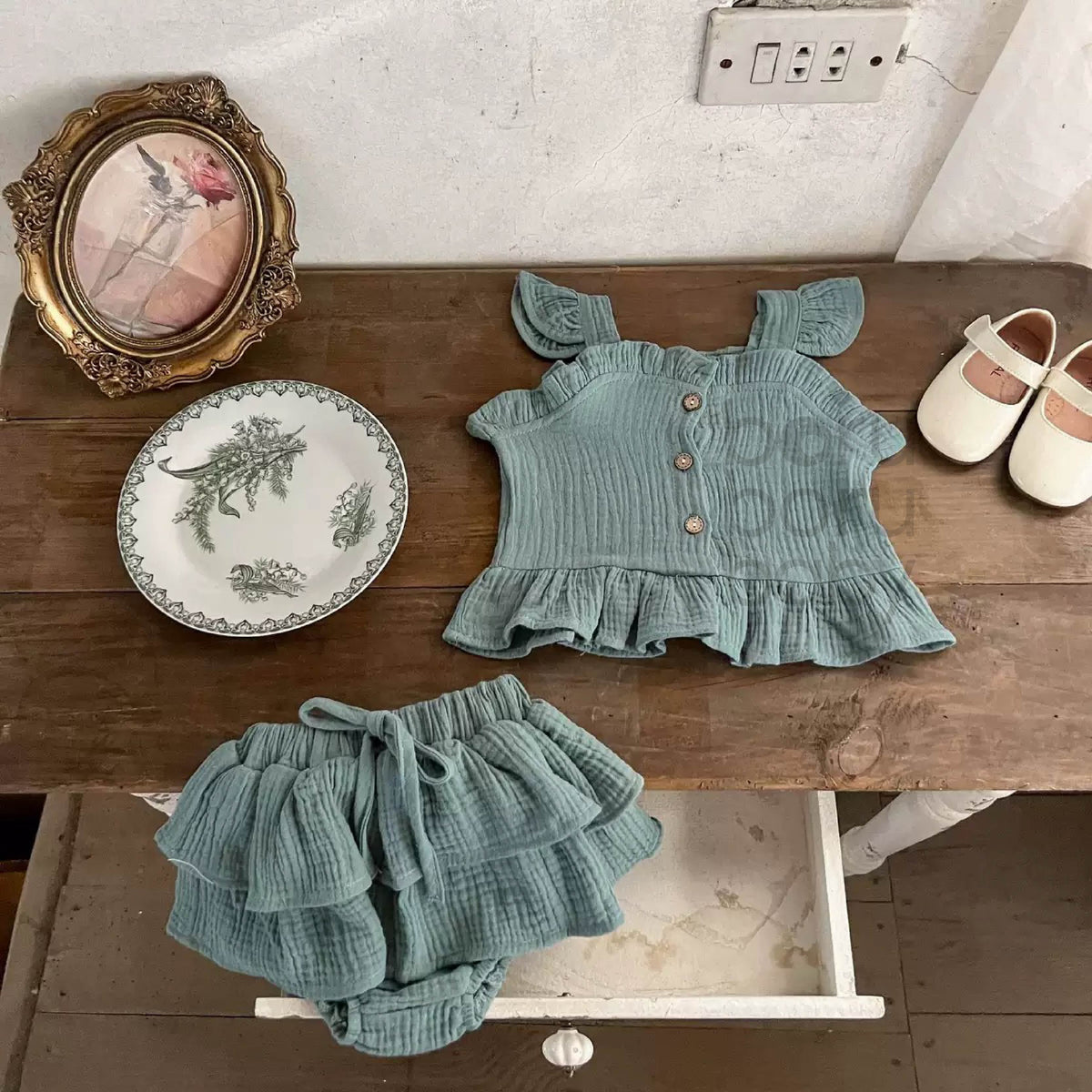 KARIN Shirt Set - Kaos Celana Bayi Perempuan - Baju Tangan Kutung Anak Perempuan