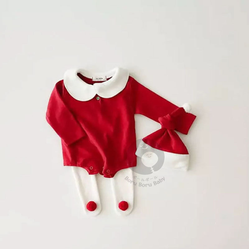 Baju bayi natal - Christmas Santa Long Sleeve - kostum natal bayi