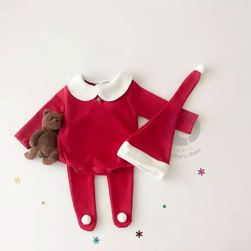 Baju bayi natal - Christmas Santa Long Sleeve - kostum natal bayi