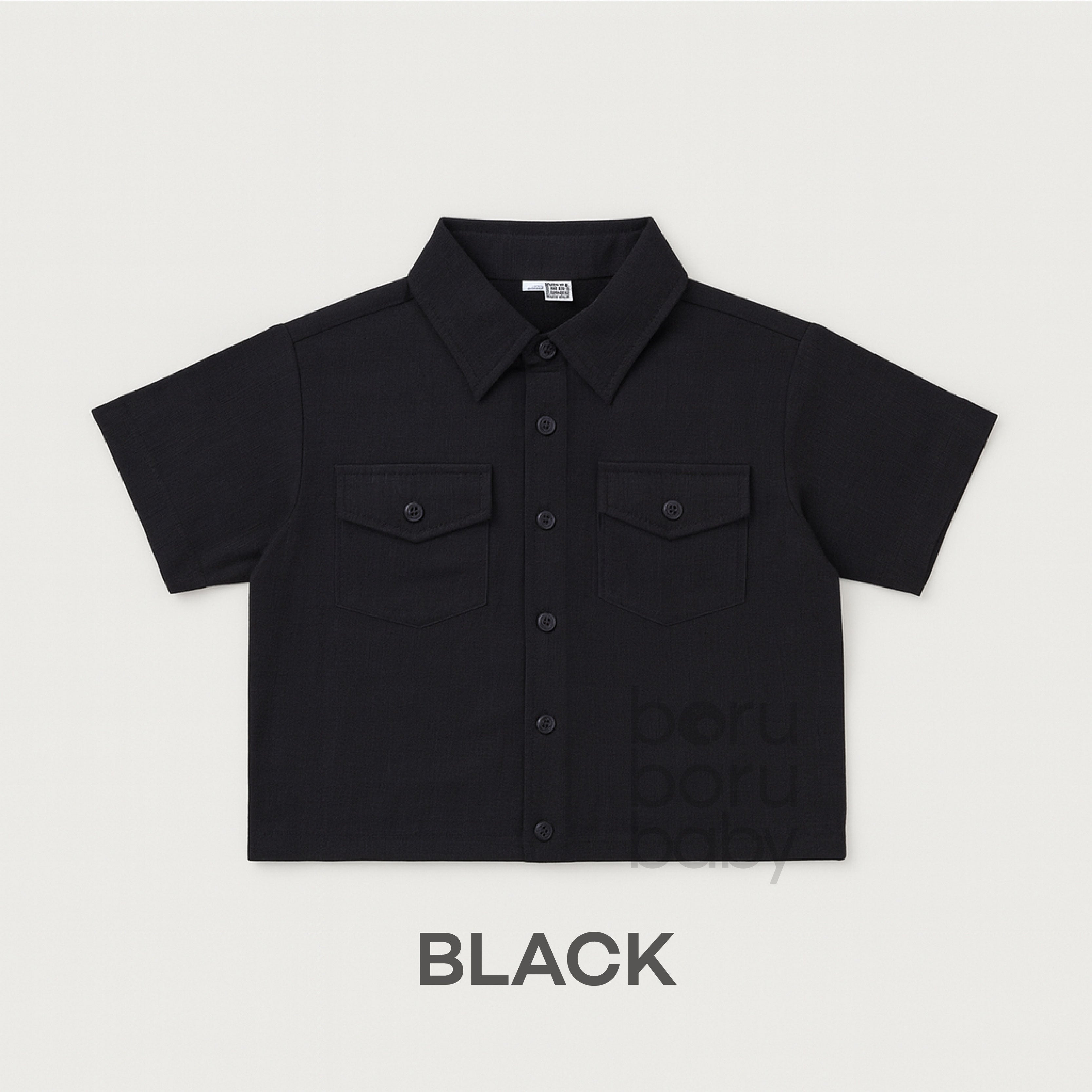 Boxy Linen Work Shirt - Kemeja boxy bayi & anak - Kemeja oversize