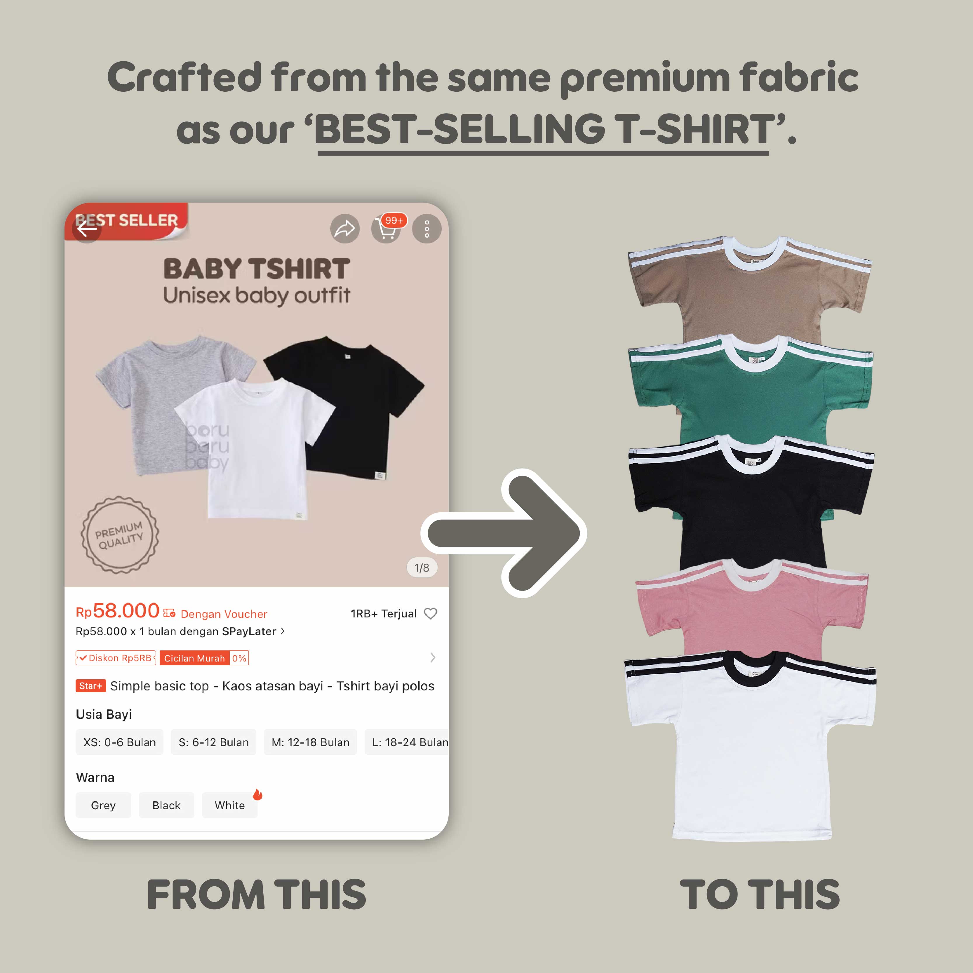 Gogo Tshirt - Kaos baby kids basic - Oversize Shirt bayi anak sport