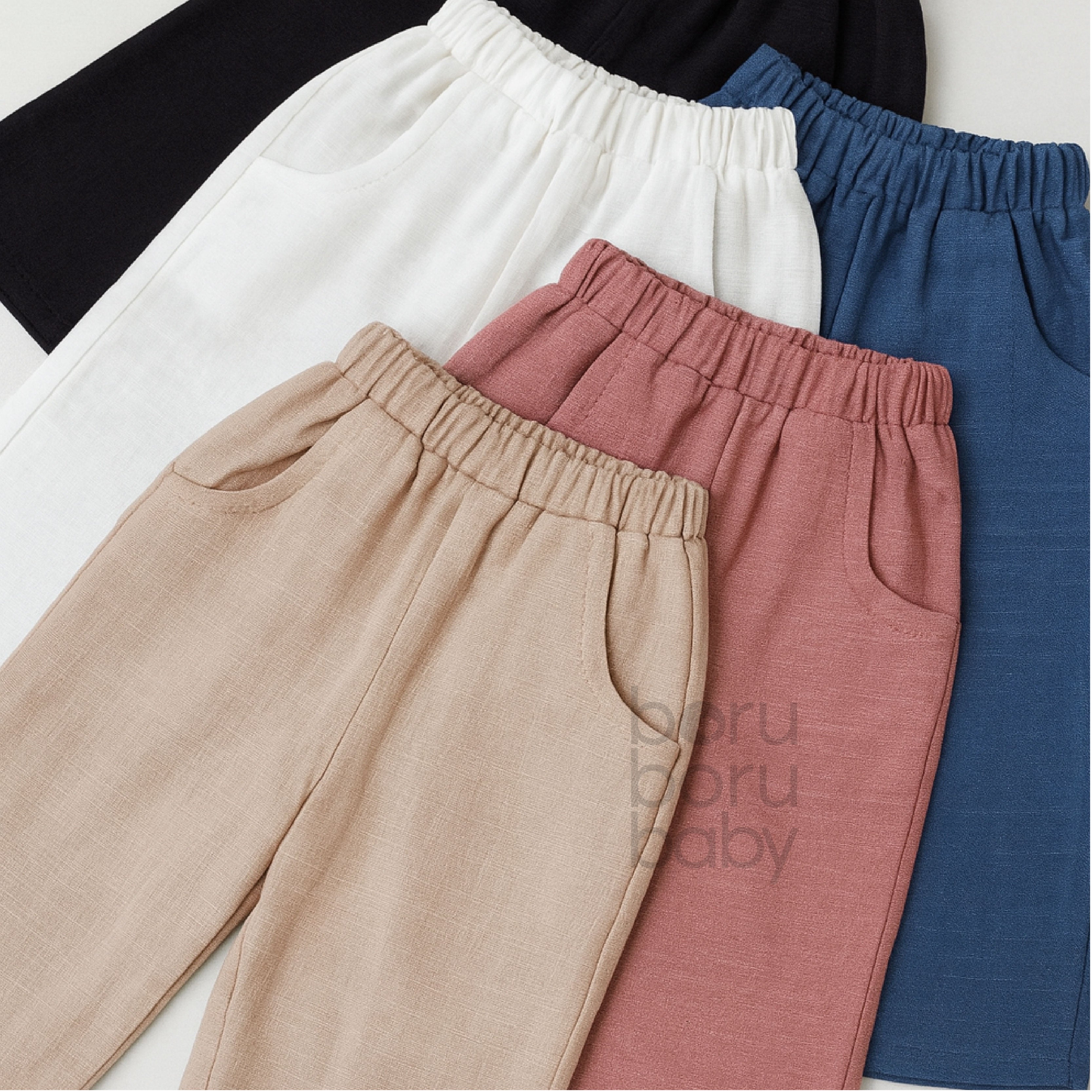 Basic Linen Long Pants - Celana panjang linen bayi & anak - Celana kulot unisex