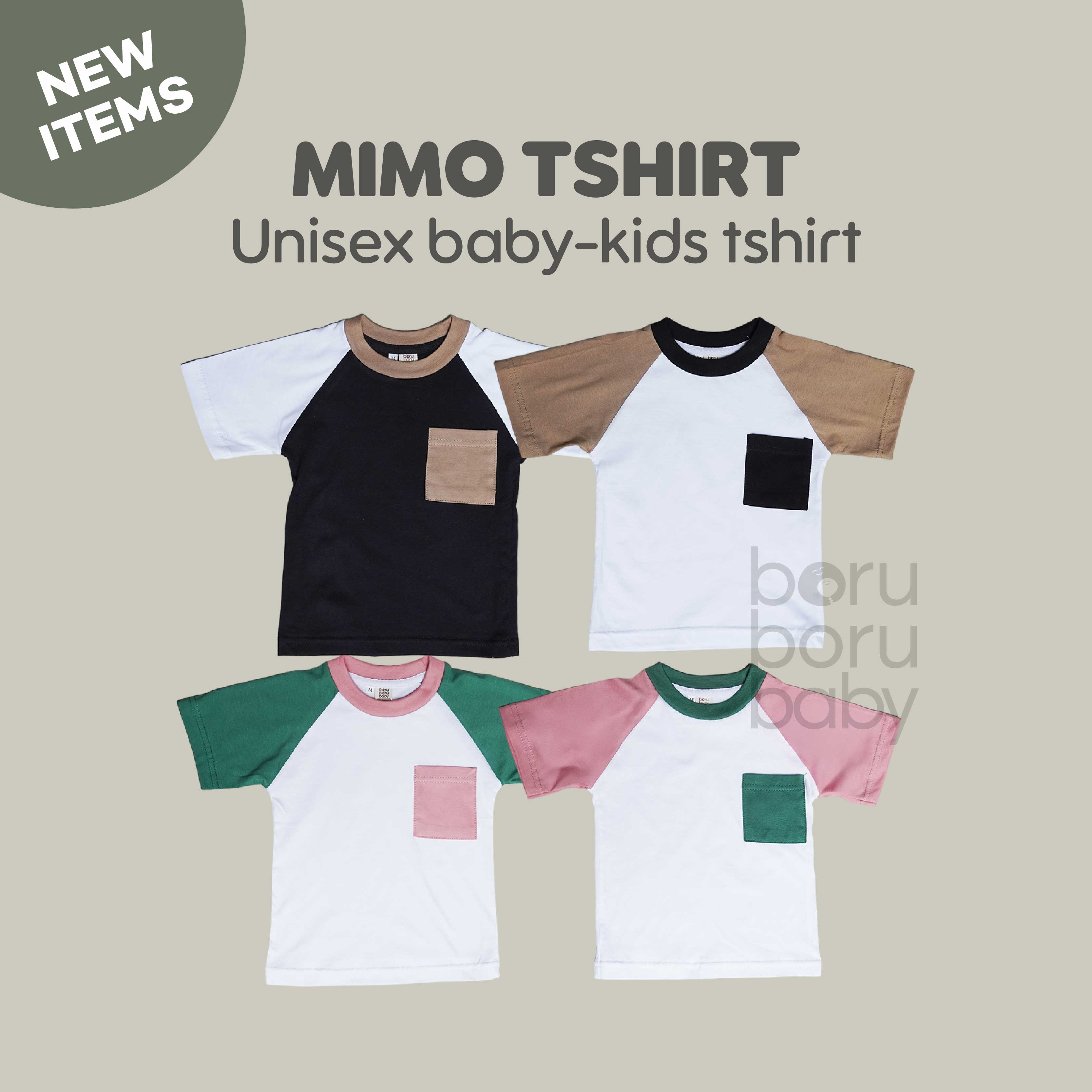 Mimo Raglan Tshirt - Kaos kombinasi basic bayi & anak - Oversize shirt
