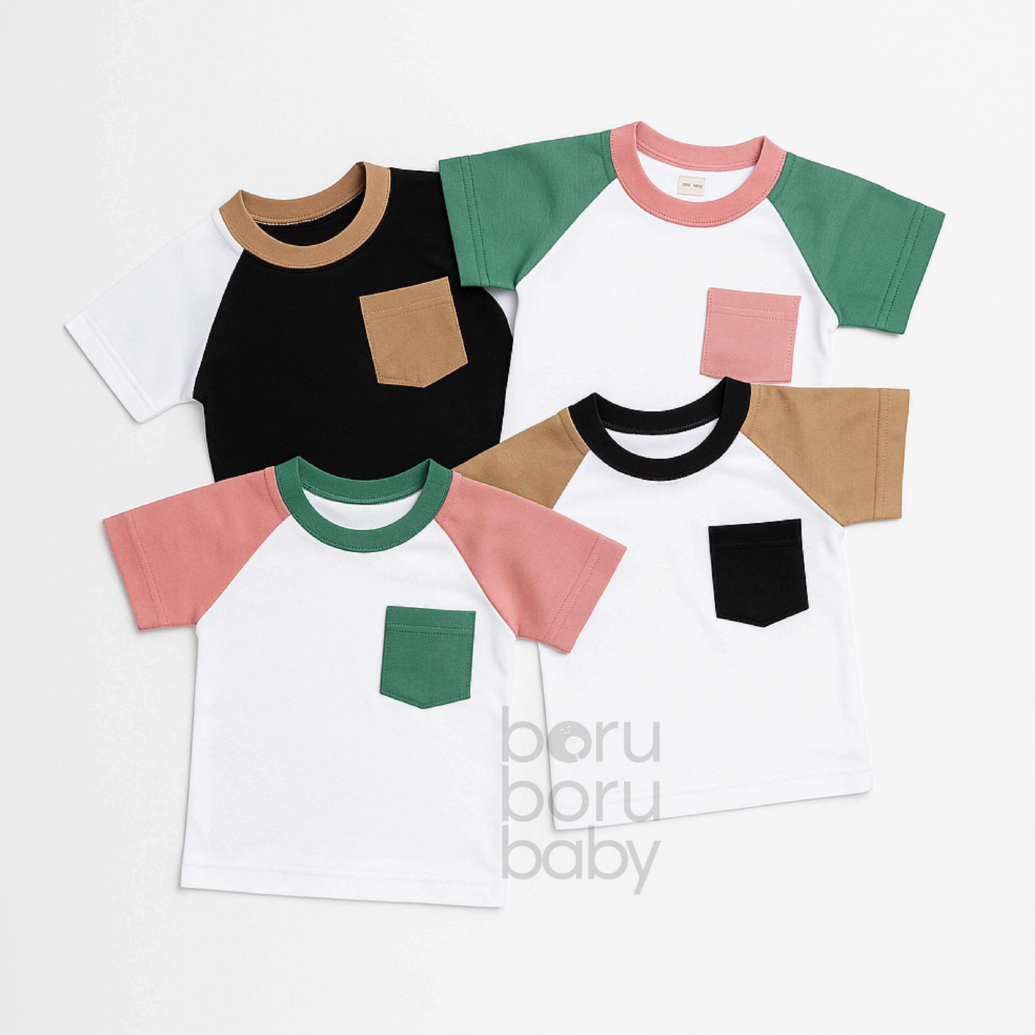 Mimo Raglan Tshirt - Kaos kombinasi basic bayi & anak - Oversize shirt