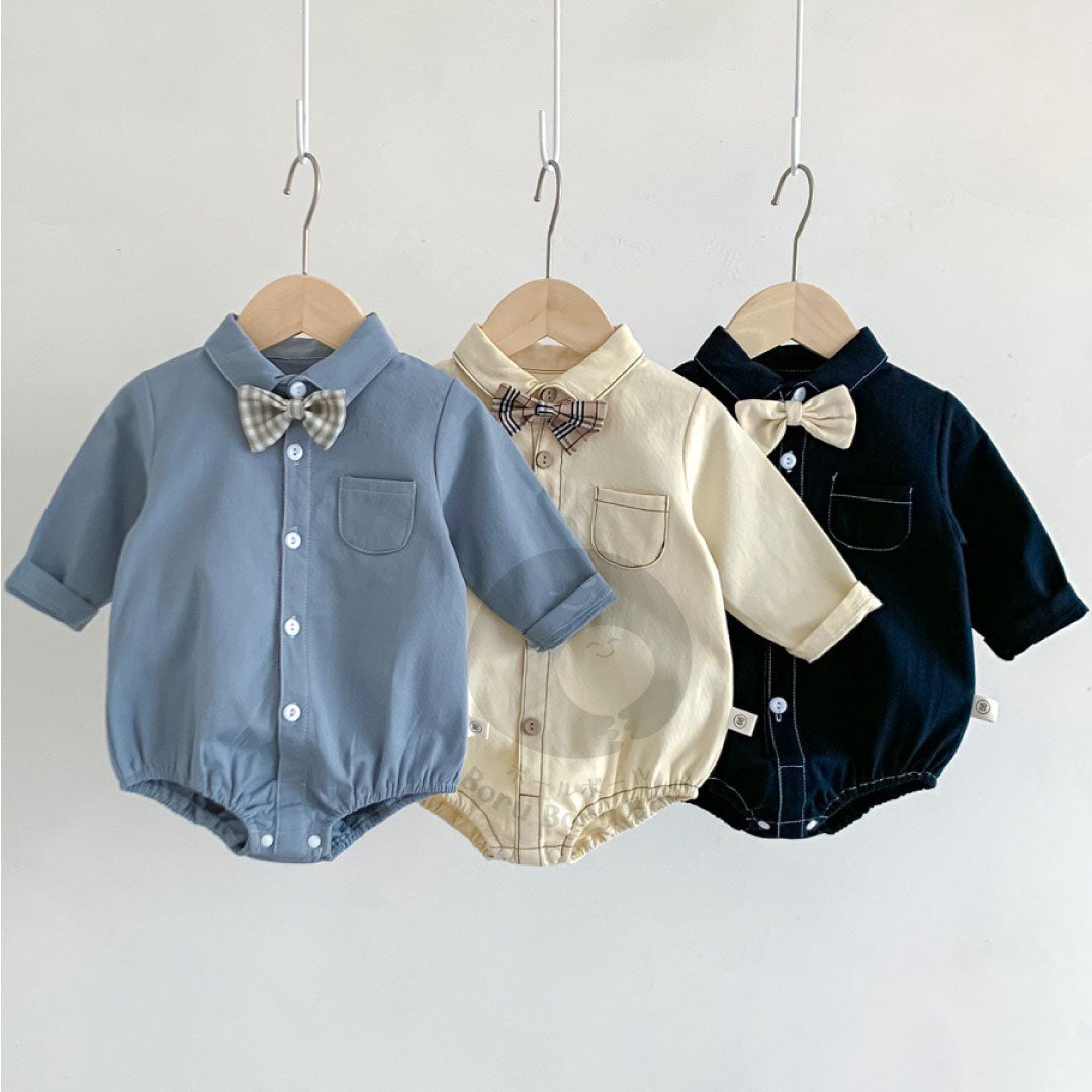 Kemeja Romper Jacob Shirt - Kemeja Dasi Bayi - Kemeja Semi Kasual