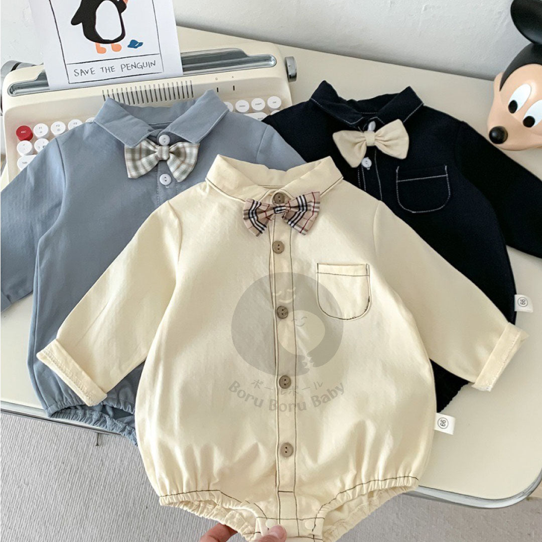 Kemeja Romper Jacob Shirt - Kemeja Dasi Bayi - Kemeja Semi Kasual