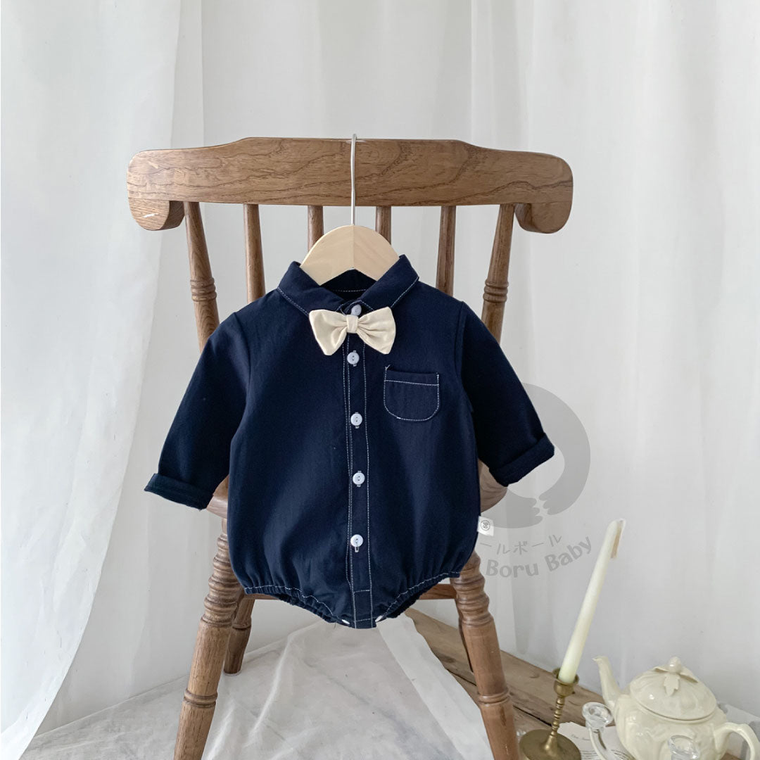Kemeja Romper Jacob Shirt - Kemeja Dasi Bayi - Kemeja Semi Kasual