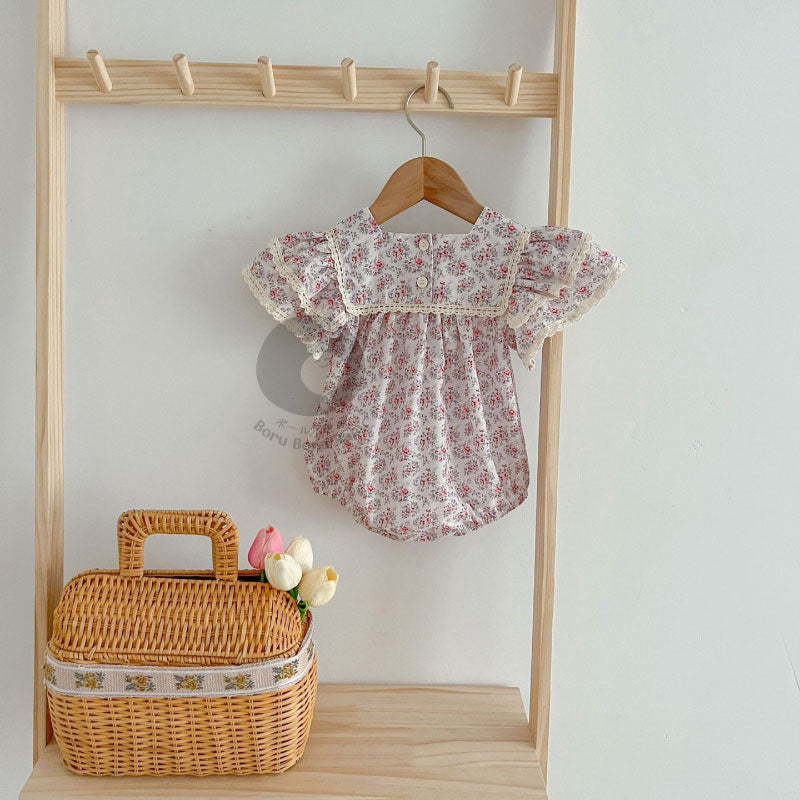 Kathleen Baby Girl Romper - Baju Bayi Japanese Style - Dress Anak Pink Coral