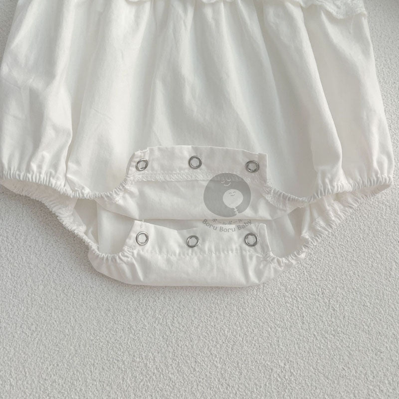 Lecarra Baby Girl White Romper - Baju Putih Bayi Baptis atau Aqiqah