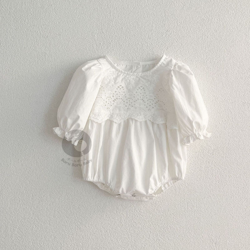 Lecarra Baby Girl White Romper - Baju Putih Bayi Baptis atau Aqiqah