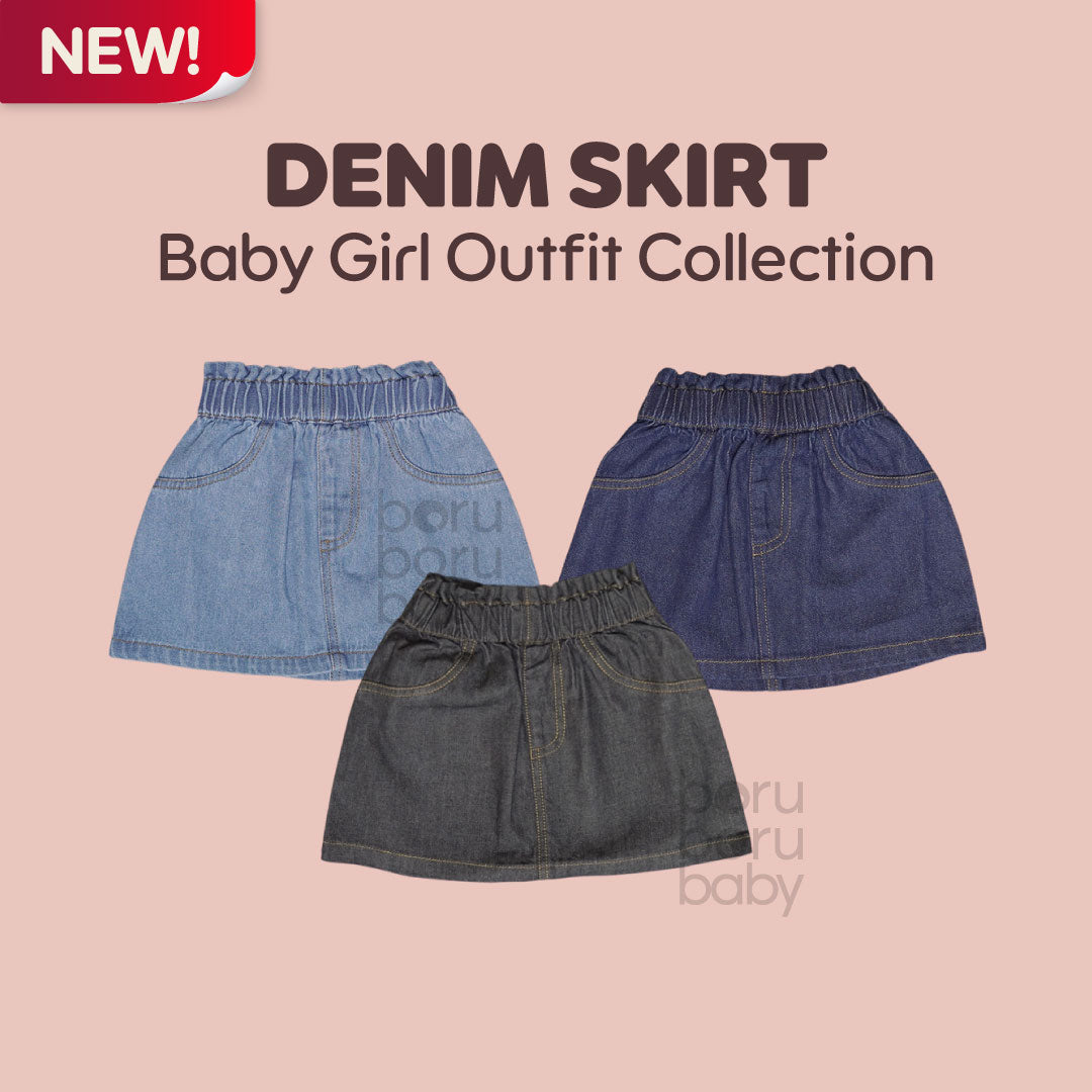 Rok Denim Bayi - Rok Celana Anak Perempuan - Baby Girl Denim Skirt