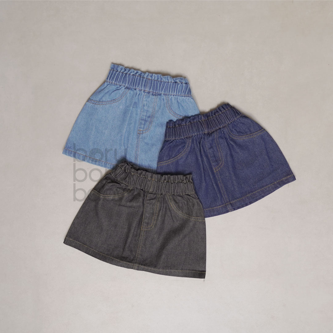 Rok Denim Bayi - Rok Celana Anak Perempuan - Baby Girl Denim Skirt