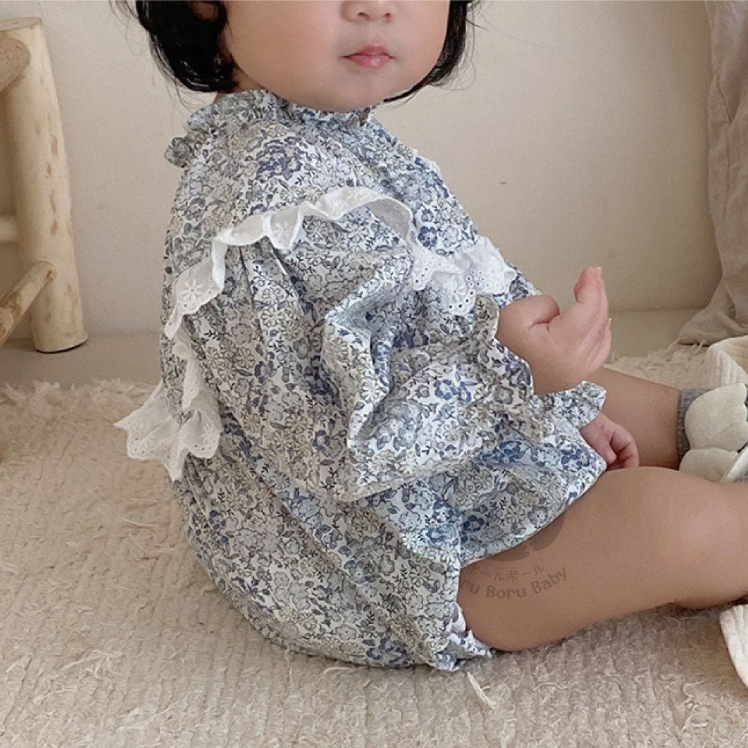 Aoi Romper - Dress Bayi Motif Bunga - Baju Anak Korean Japan Style