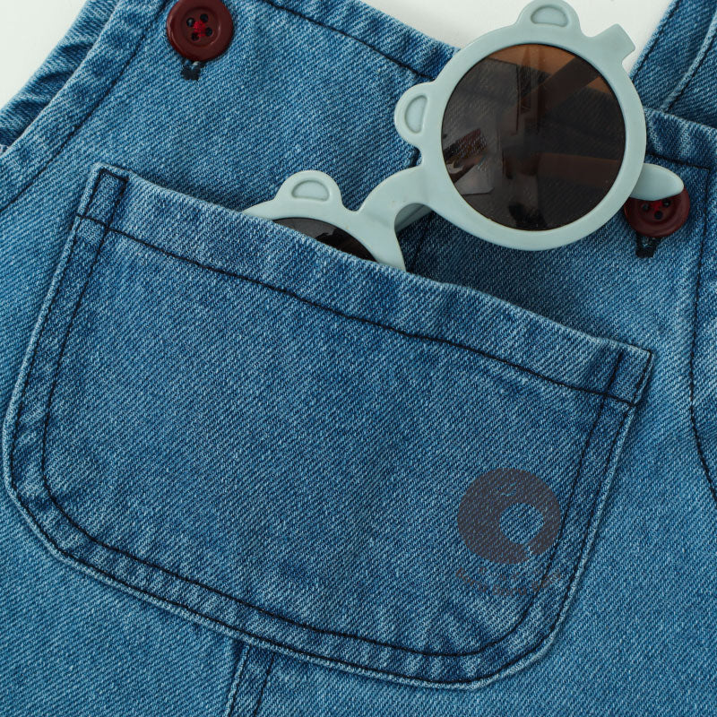 Baby Denim Jumpsuit Set - Kaos Denim Jumpsuit Bayi - Basic Tshirt Rompi Jeans