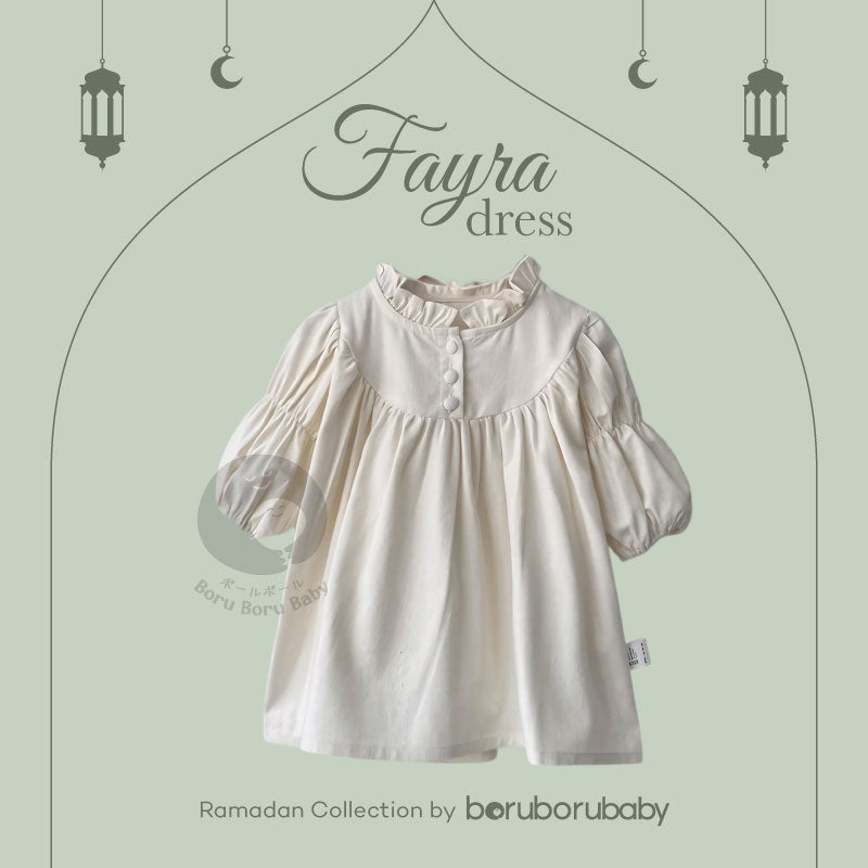 Baju bayi Lebaran Paket - Fayra Dress Gamis - Baju Rok Bayi Ramadan - Baju Bayi Muslim