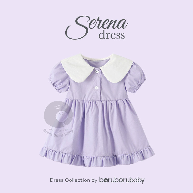 Baju Bayi Europe Style - Serena Dress Bayi - Baju Rok Bayi Tangan Panjang Lavender