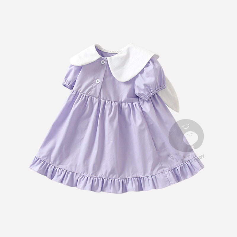 Baju Bayi Europe Style - Serena Dress Bayi - Baju Rok Bayi Tangan Panjang Lavender