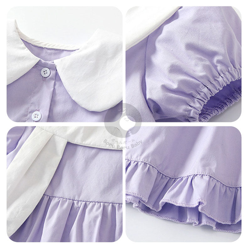 Baju Bayi Europe Style - Serena Dress Bayi - Baju Rok Bayi Tangan Panjang Lavender