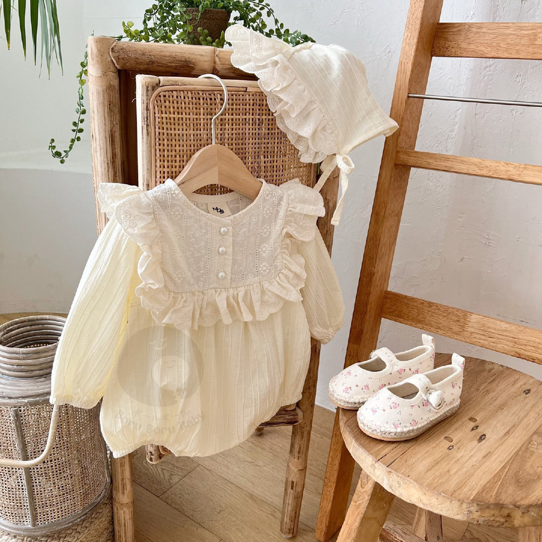 Naura Romper - White Dress Bayi - Baju Anak Korean Style