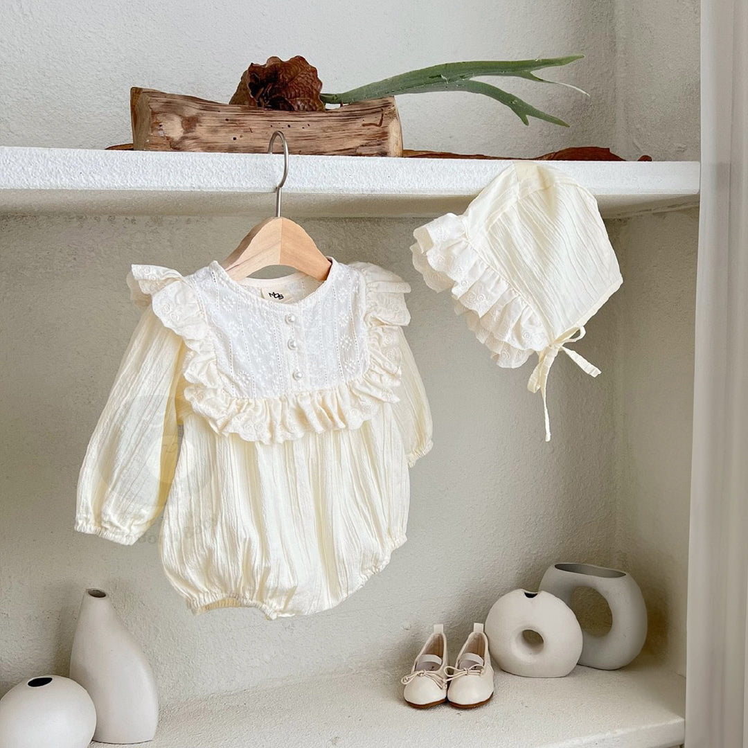 Naura Romper - White Dress Bayi - Baju Anak Korean Style