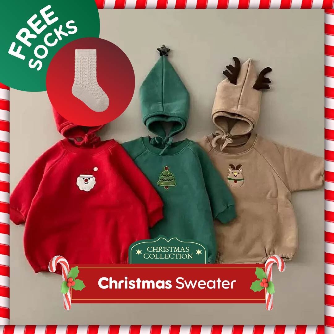 Baju bayi natal - Rudolf Sweater - kostum natal bayi