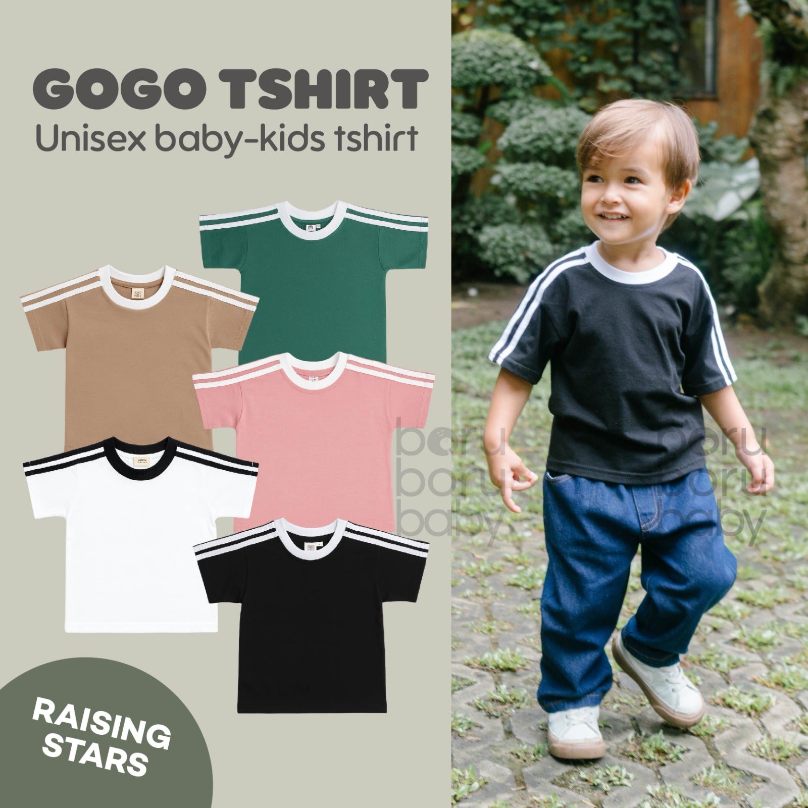 Gogo Tshirt - Kaos baby kids basic - Oversize Shirt bayi anak sport
