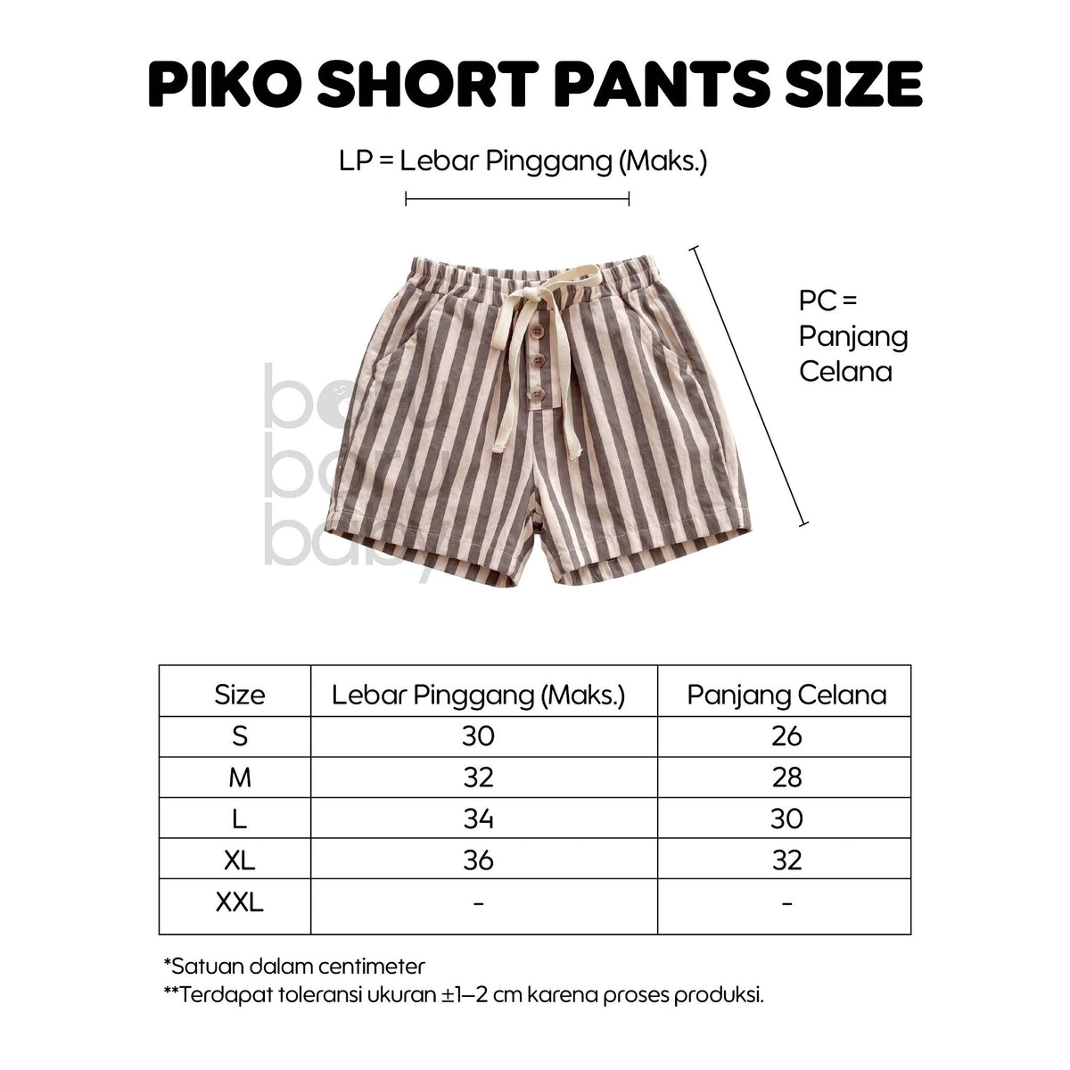 Piko Short Kids Pants - Celana Pendek Anak Stripe - Celana Tropis Anak