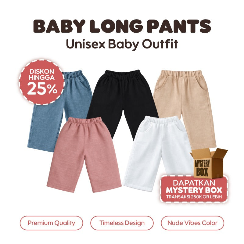 Basic Linen Long Pants - Celana panjang linen bayi & anak - Celana kulot unisex