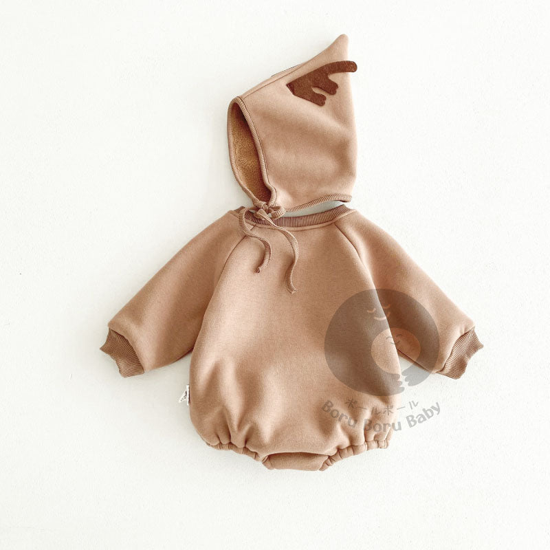 Baju bayi natal - Brown Rudolf Sweater - kostum natal bayi