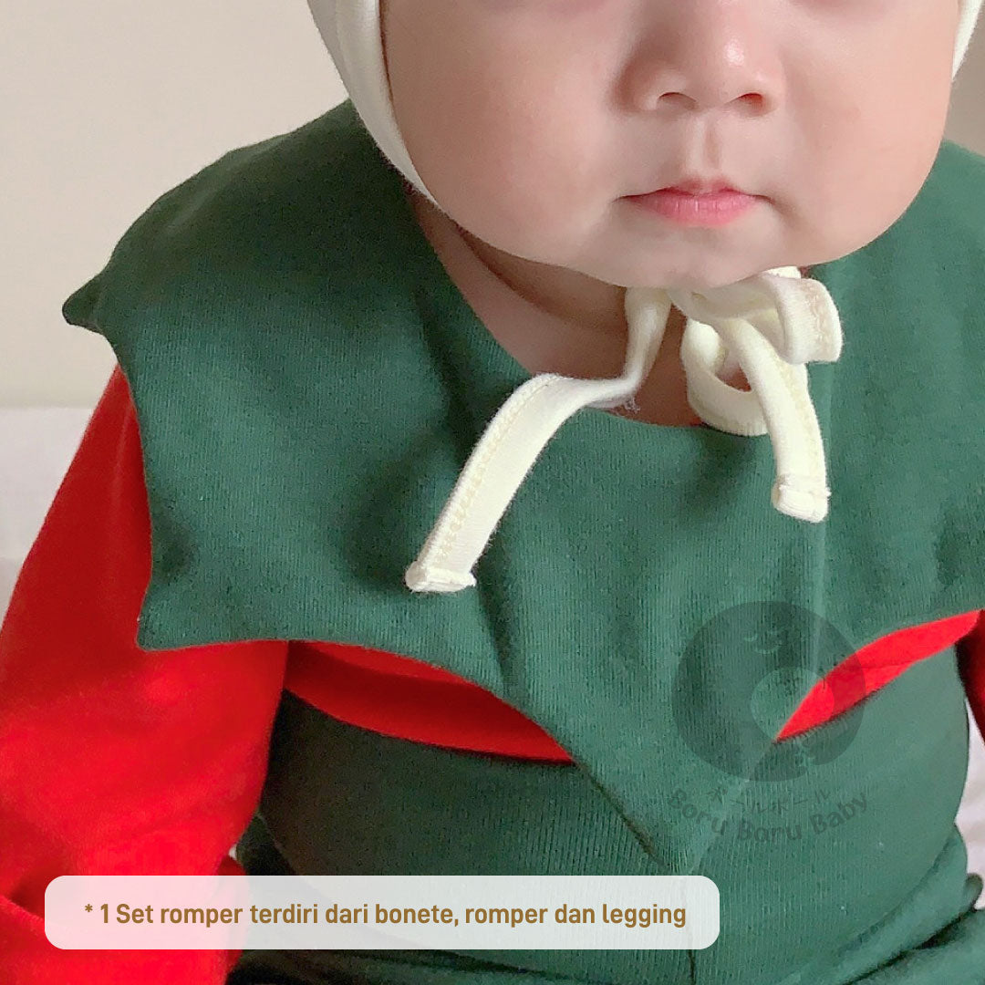 Baju bayi natal - Christmas Elf romper - kostum natal bayi