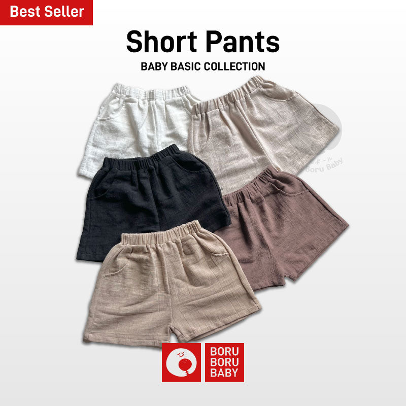 Baby Basic Short Pants - Celana Pendek Bayi Unisex - Celana Linen Bayi