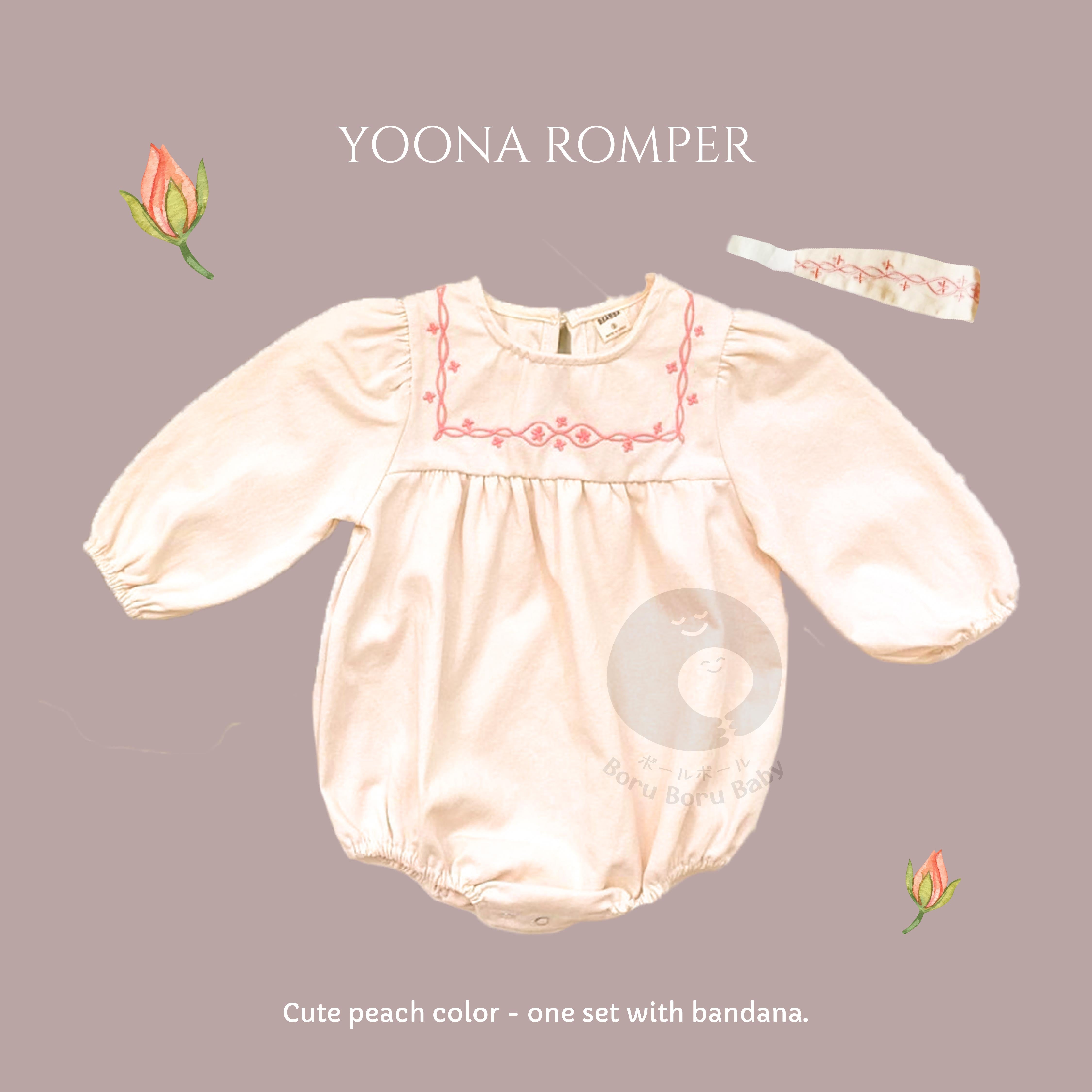 Peach Yoona Romper Dress