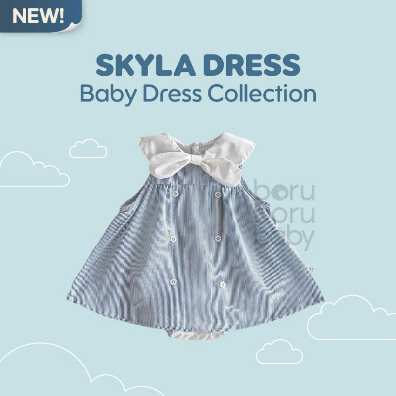 Baju bayi Perempuan Paket - Skyla Baby Dress - Baju Rok Bayi Romper