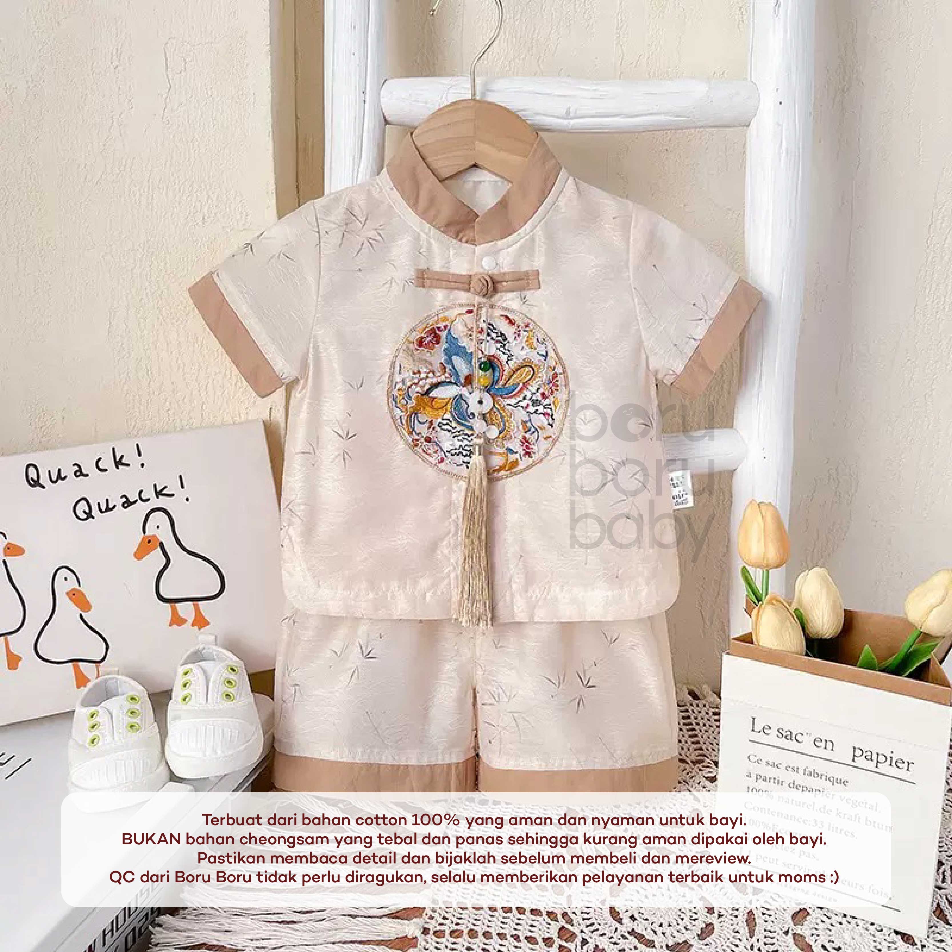 Jinfu Shirt Set Imlek - Baju celana set chinese new year - kimono anak Sinchia