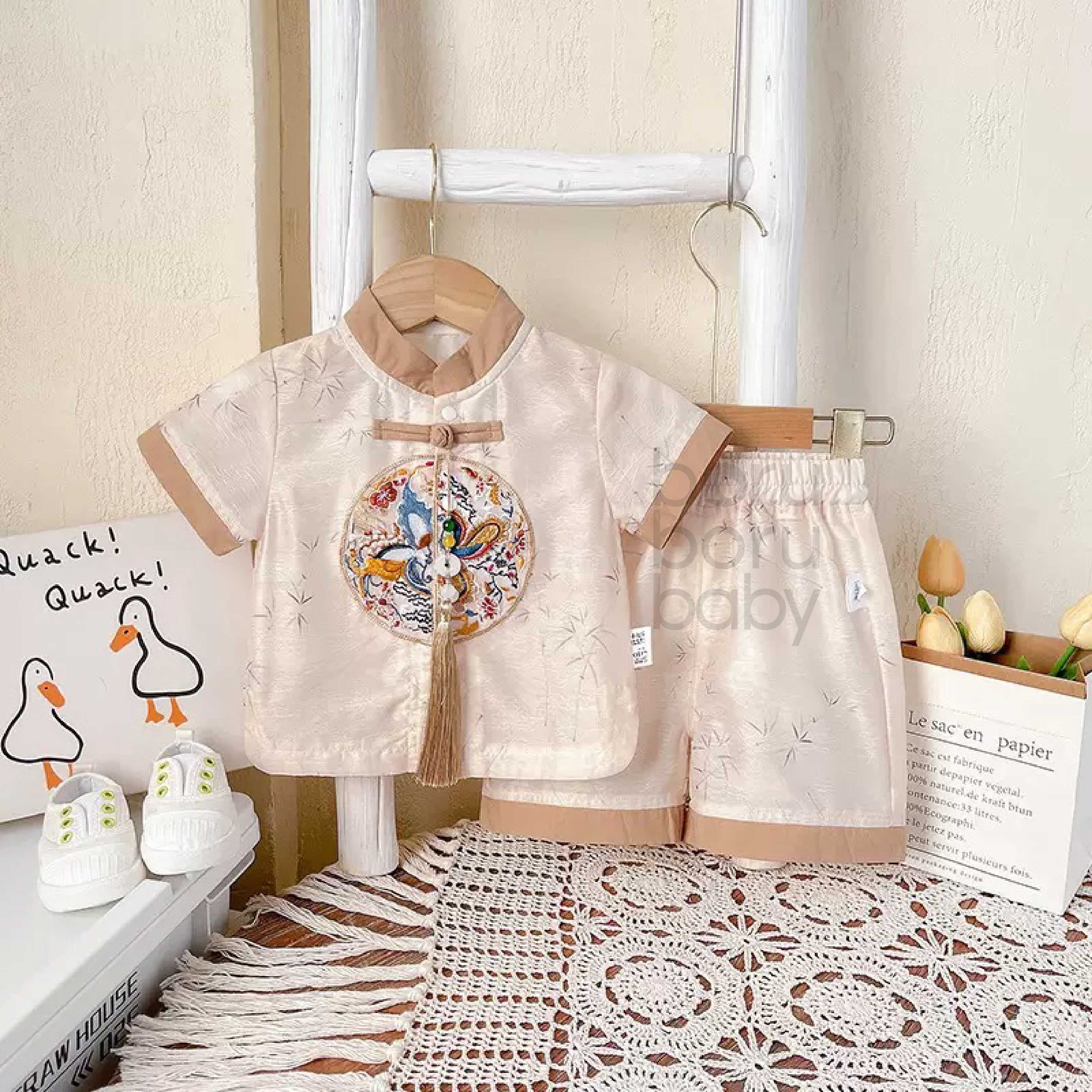 Jinfu Shirt Set Imlek - Baju celana set chinese new year - kimono anak Sinchia