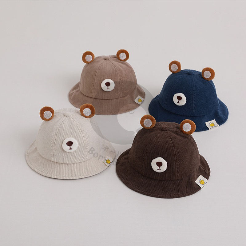 TOPI BAYI LUCU - BEAR BUCKET HAT V2 -  TOPI BAYI 3D - BUCKET HAT BABY UNISEX