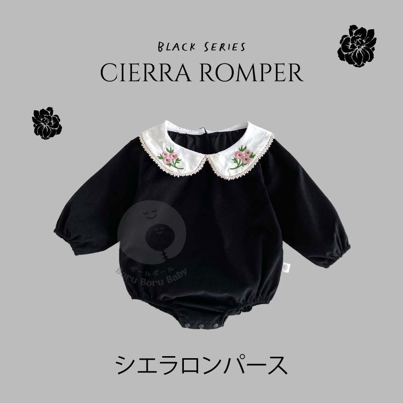 Black Cierra Baby Girl Romper - Baju Dress Bayi Hitam - Baju Anak Japan Style