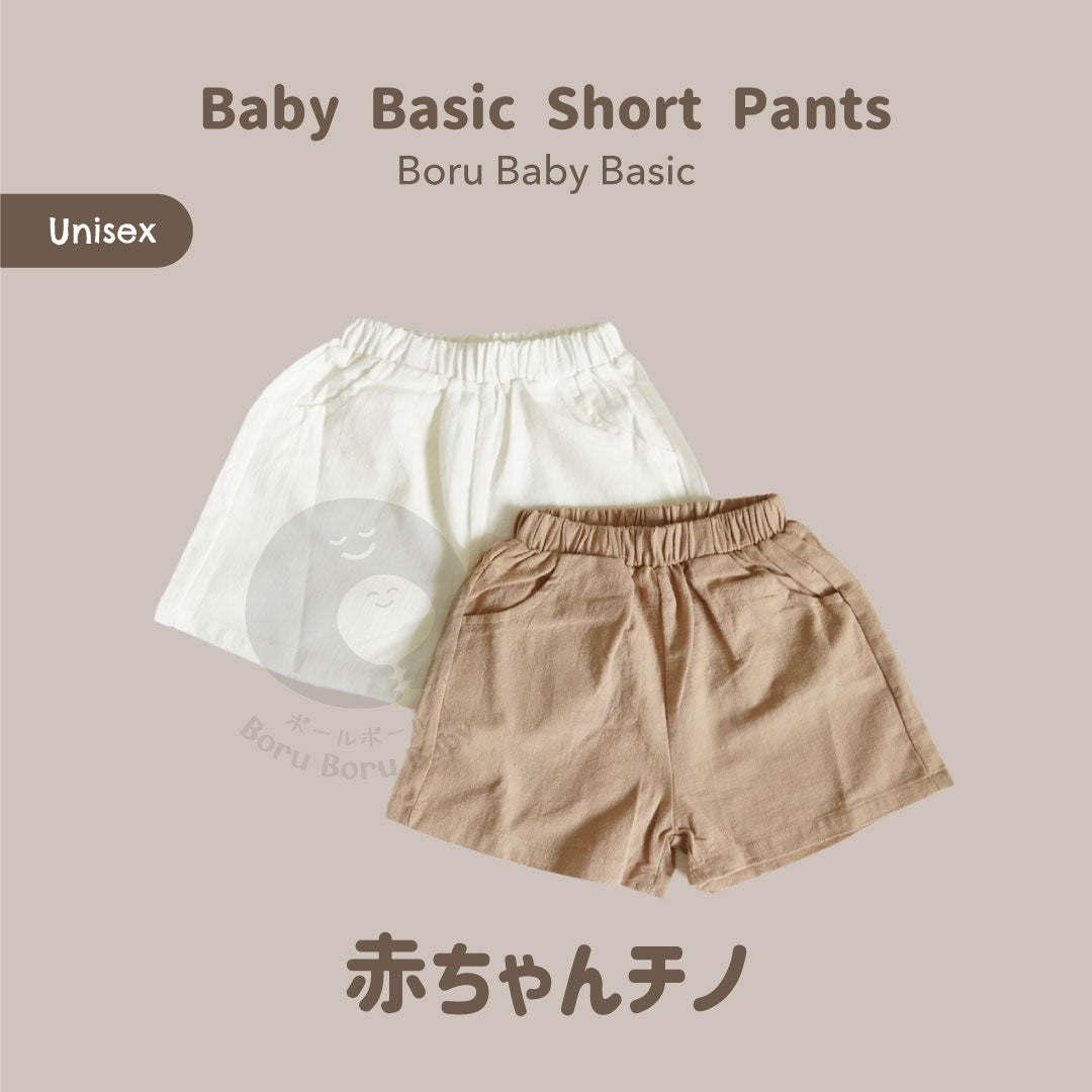 Baby Basic Short Pants - Celana Pendek Bayi Unisex - Celana Linen Bayi Premium